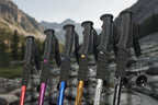 Set of hiking poles with color options on a white background - offered by the best outdoor gear store in America, The Adirondack Tool Co.
