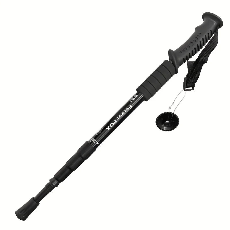 Black hiking pole with adjustable shaft on a white background - offered by the best outdoor gear store in America, The Adirondack Tool Co.
