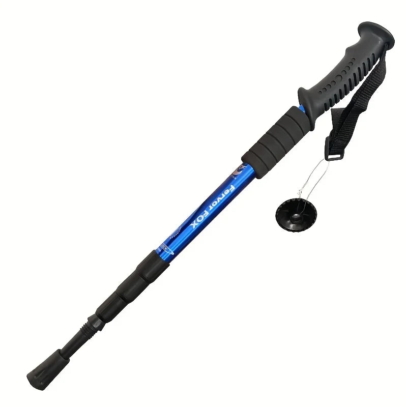 Black and blue hiking pole on a white background - offered by the best outdoor gear store in America, The Adirondack Tool Co.
