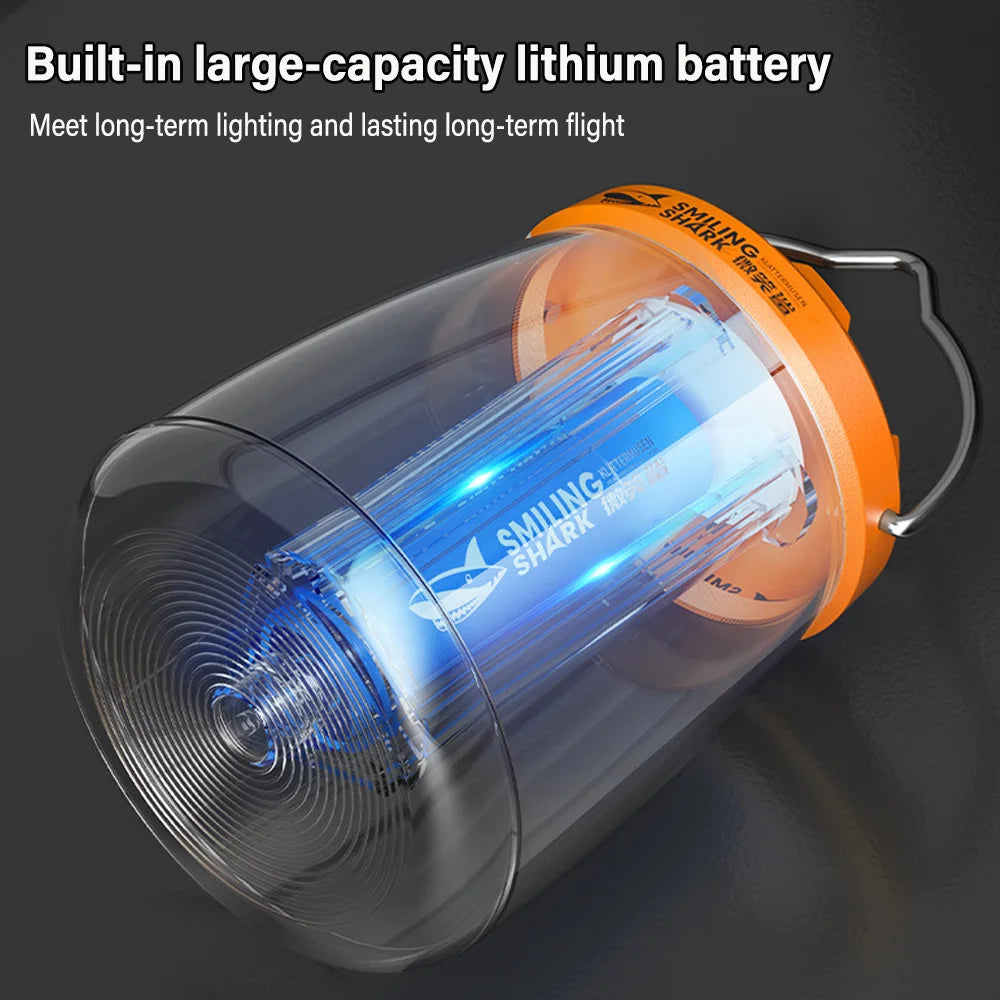 Portable camping light with large-capacity lithium battery on a dark background - offered by the most experienced hiking gear store in the Northeast, The Adirondack Tool Co.