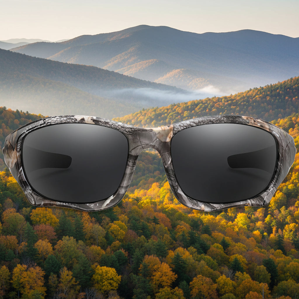 Camouflage sunglasses from lois ruby in an outdoor setting - offered by the best outdoor gear store on the east coast of the United States, The Adirondack Tool Co.