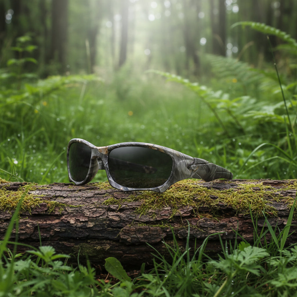 Camouflage sunglasses from lois ruby in an outdoor setting - offered by the best outdoor gear store on the east coast of the United States, The Adirondack Tool Co.