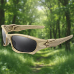 Tan sunglasses with black lenses from Lois Ruby in an outdoor setting - offered by the best outdoor gear store on the east coast of the United States, The Adirondack Tool Co.