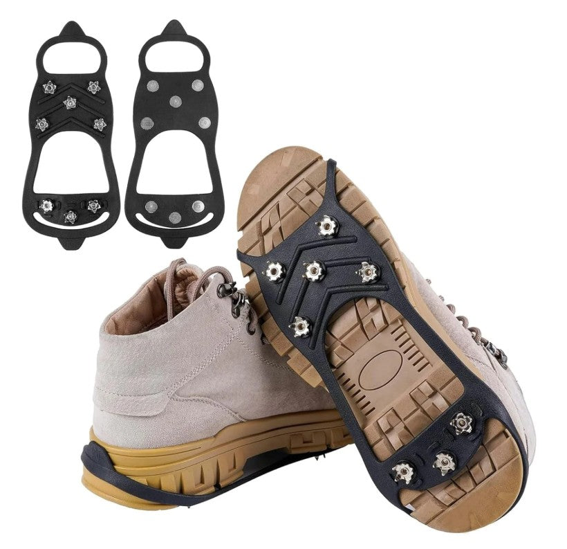Steel Hiking Microspikes with Stretch-Fit Silicone Bindings