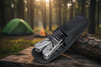 24-in-1 Stainless Steel Multi-Tool from The Adirondack Tool Co. with text on a black and orange background