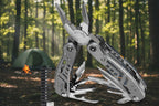 24-in-1 Stainless Steel Multitool pliers set with packaging labeled 'Sanke Rescue' on a white background from The Adirondack Tool Co. 