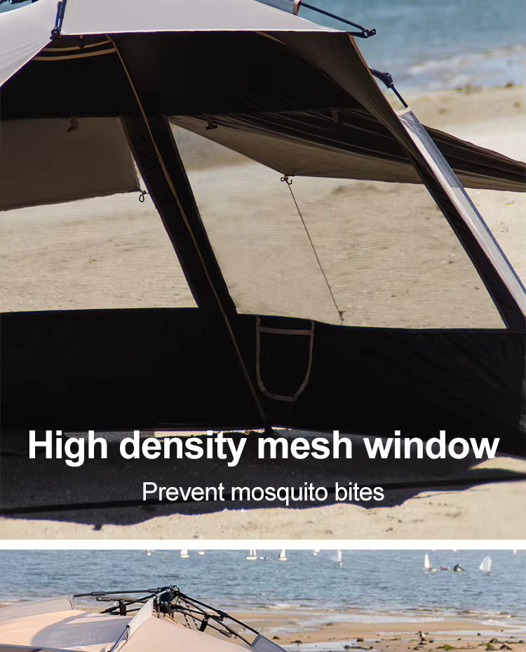 Portable 2-person open-tent with description about high density mesh windows and preventing mosquito bites - offered by the most credible hiking and gear store in the tri-state region, The Adirondack Tool Co.