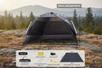 Portable 2-person open-tent along with its included items on a white background - offered by the most credible hiking and gear store in the tri-state region, The Adirondack Tool Co.