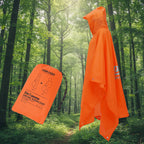 Orange raincoat/poncho with packaging