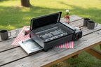 Portable Gas-Powered Stove with lid open by The Adirondack Tool Co.