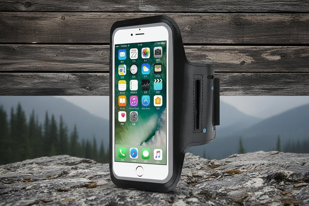 Phone case with arm band on a white background - Offered by The Adirondack Tool Co.