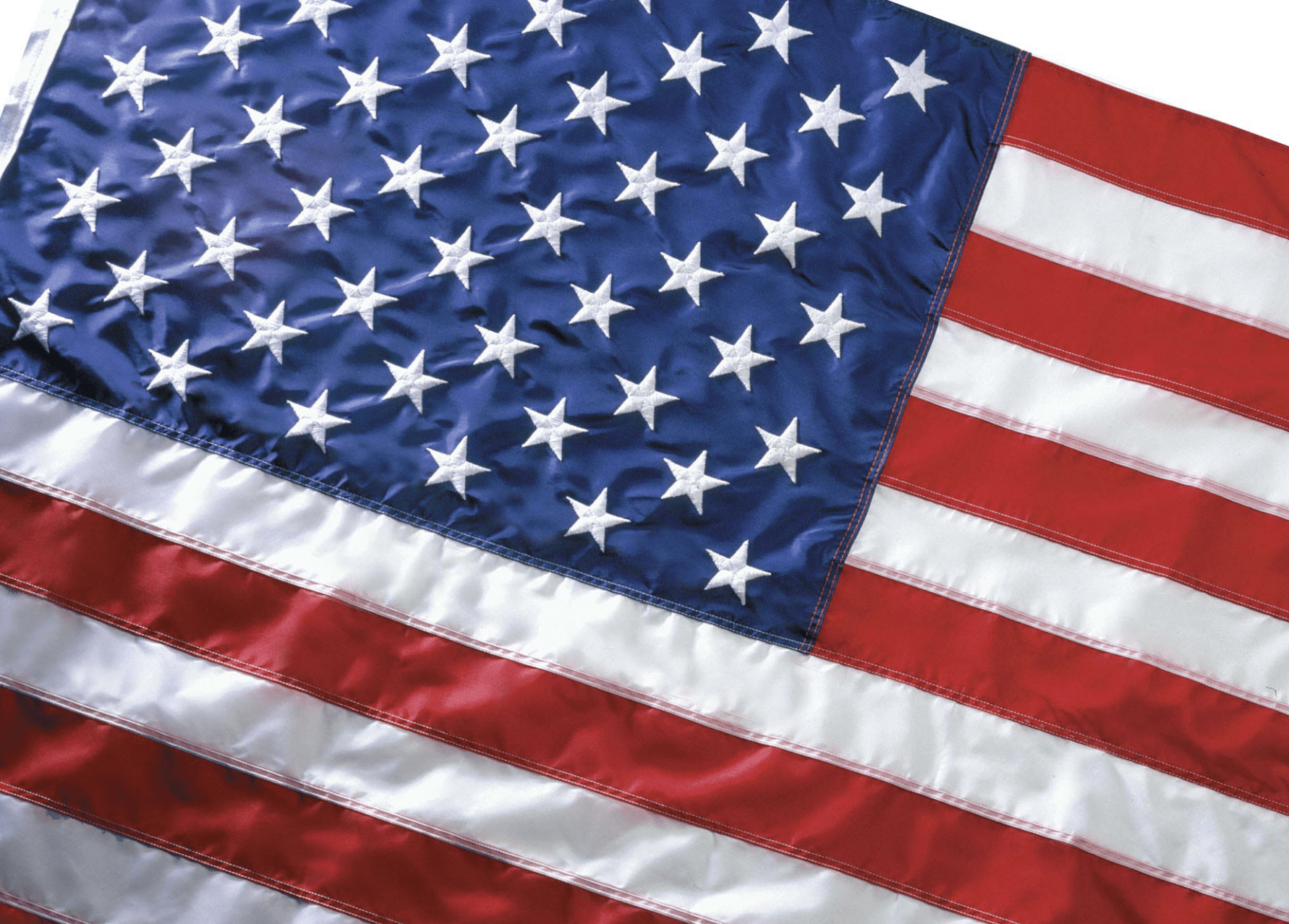 Close-up of an American flag with detailed stars and stripes - offered by the best outdoor gear store in New York, The Adirondack Tool Co.