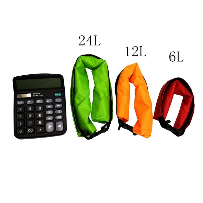 Size scale of the different waterproof bag options offered by the Northeast's premier outdoor gear provider, The Adirondack Tool Co.