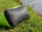 Bottom side of a green waterproof storage bag. Offered by the Northeast's premier outdoor gear provider, The Adirondack Tool Co.