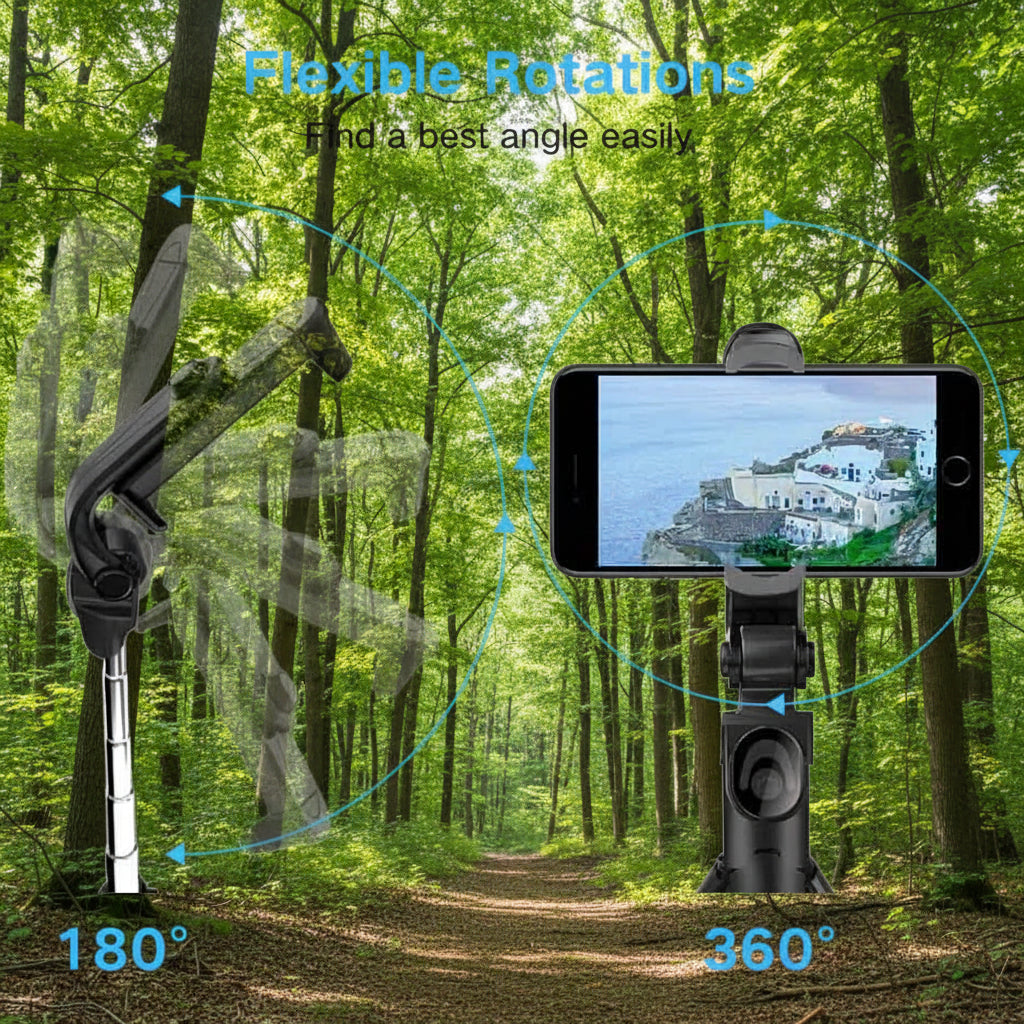 Selfie stick phone holder with features - offered by the best outdoor gear store in Massachusetts, The Adirondack Tool Co.