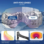 Anti-Fog Ski Goggles Double-Layer UV400 Protection Lenses for Clear View