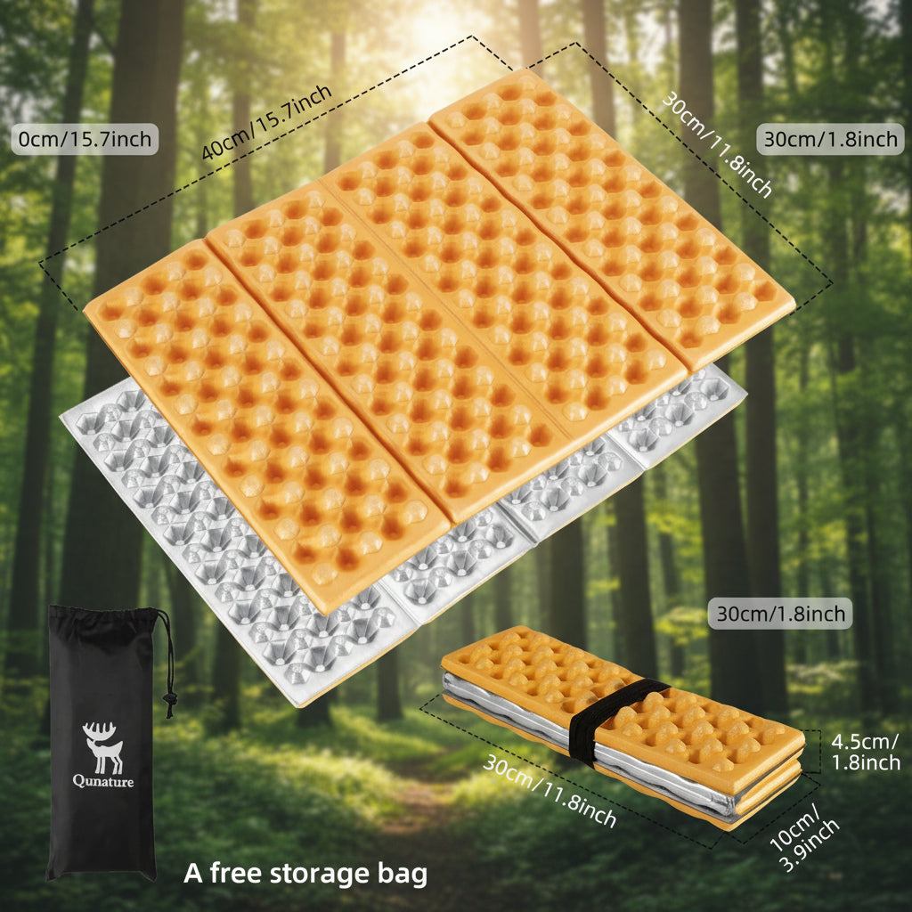 Foldable camping mat with bubble texture and storage bag