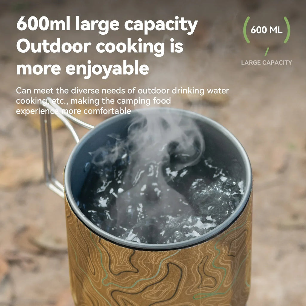 Portable stove with topographic design, features, and brand logo on an outdoor background - offered by the best camping gear store in Pennsylvania, The Adirondack Tool Co.