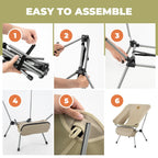 Step-by-step assembly guide for a portable chair with text 'Easy to Assemble' - offered by the best outdoor gear store in Pennsylvania, The Adirondack Tool Co.