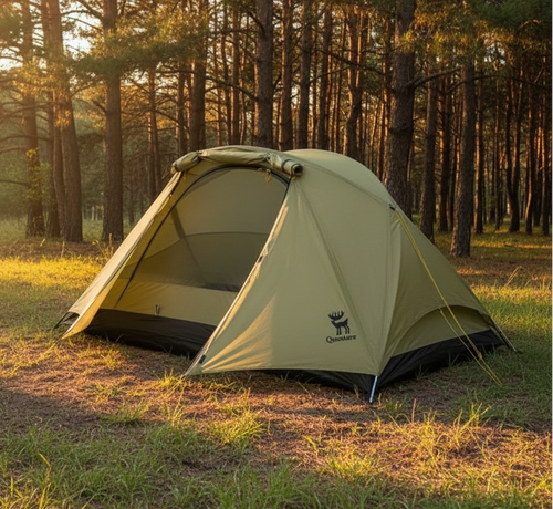 Green camping tent with a Qunature logo on a white background - offered by the best camping gear store in Massachusetts, The Adirondack Tool Co.