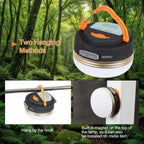 Camping lantern with two hanging methods and a built-in magnet